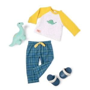 AG Our Generation 18" Boy Doll Christmas Outfit Dinosaur Pajamas Dino-Snores